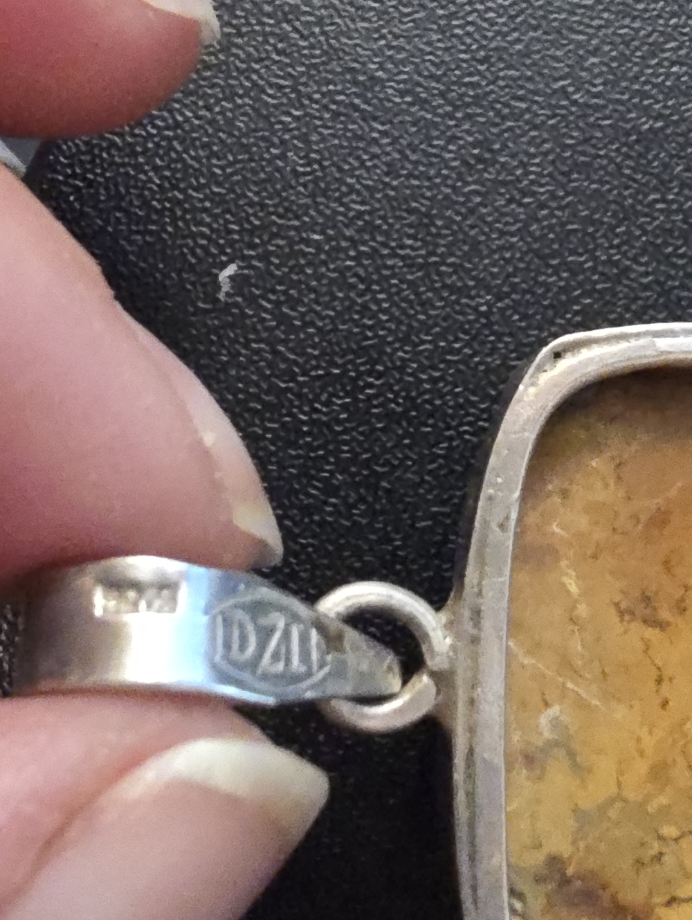 Artisan Southwestern Style Sterling Turquoise Branch Coral Faceted Jet Pendant - Picture 4 of 9